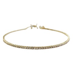 1.20 Carat Round Brilliant Cut Diamond Tennis Bracelet 14 Karat Yellow Gold