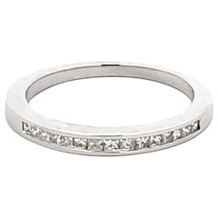 Retro Princess Cut Diamond Ring Solid 14k White Gold