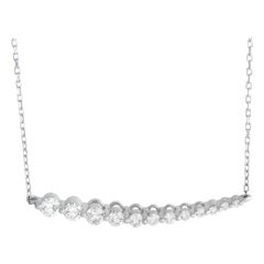 LB Exclusive 14K White Gold 0.50ct Diamond Tapered Row Necklace NK4-10257W
