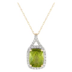 LB Exclusive Collier pendentif PD4-15472YPE en or jaune 14 carats avec diamants 0,13 carat