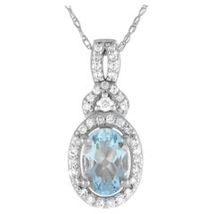 LB Exclusive Collier pendentif en or blanc 14 carats avec diamants 0,15 carat PD4-15738WAQ