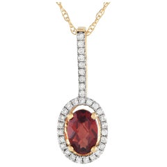 LB Exclusive Collier pendentif en or jaune 14 carats avec diamants 0,09 carat PD4-16077YGA