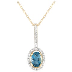 LB Exclusive Collier pendentif en or jaune 14 carats avec diamants 0,09 carat PD4-16077YBT