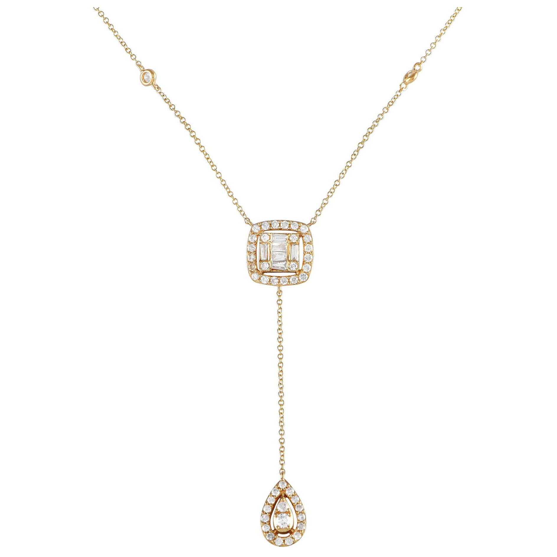 LB Exclusive 14K Yellow Gold 0.65ct Diamond Necklace NK01381 For Sale
