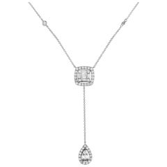 LB Exclusive Collier en or blanc 14 carats avec diamants 0,65 carat NK013181