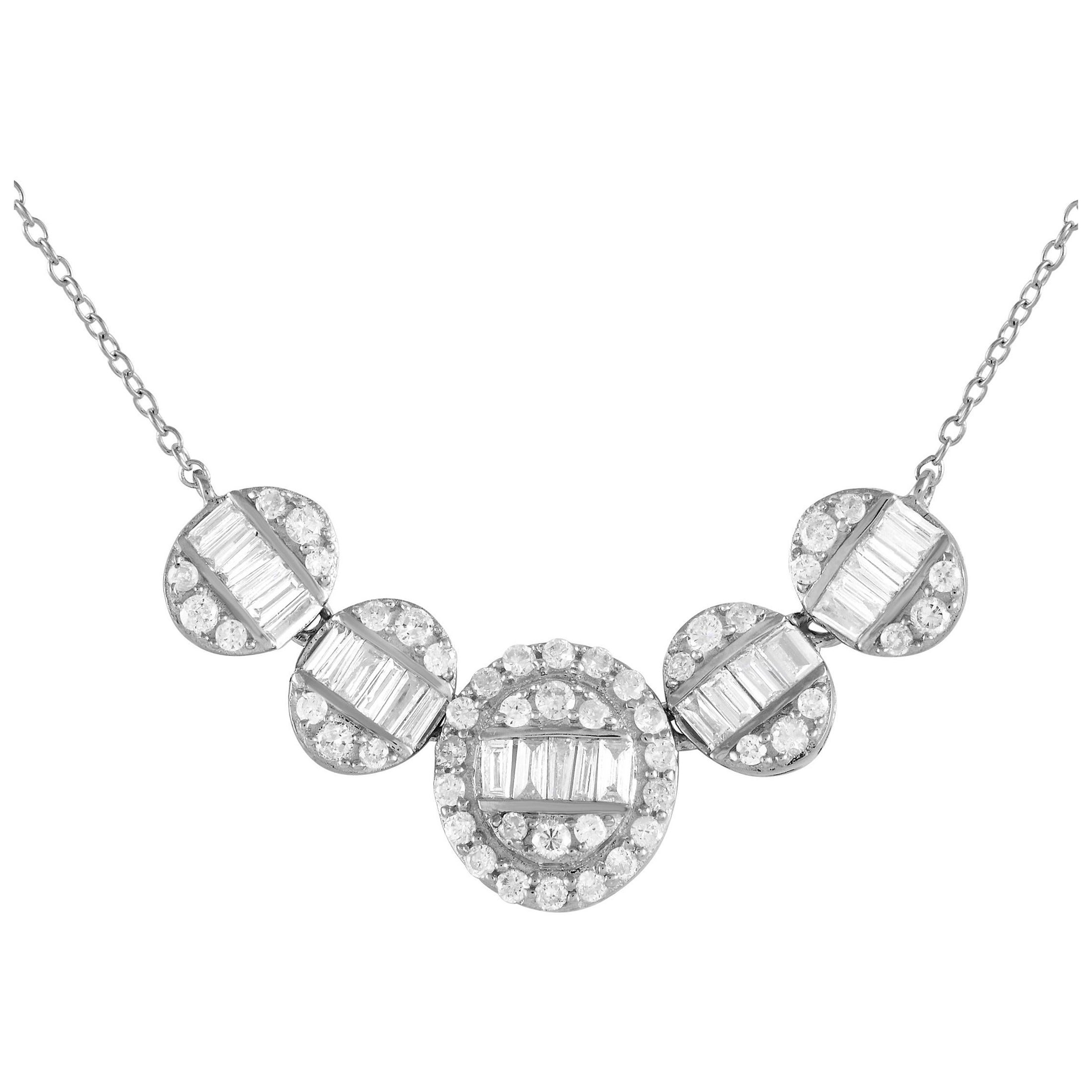 LB Exclusive 14K White Gold 0.60ct Diamond Necklace PN14836 For Sale