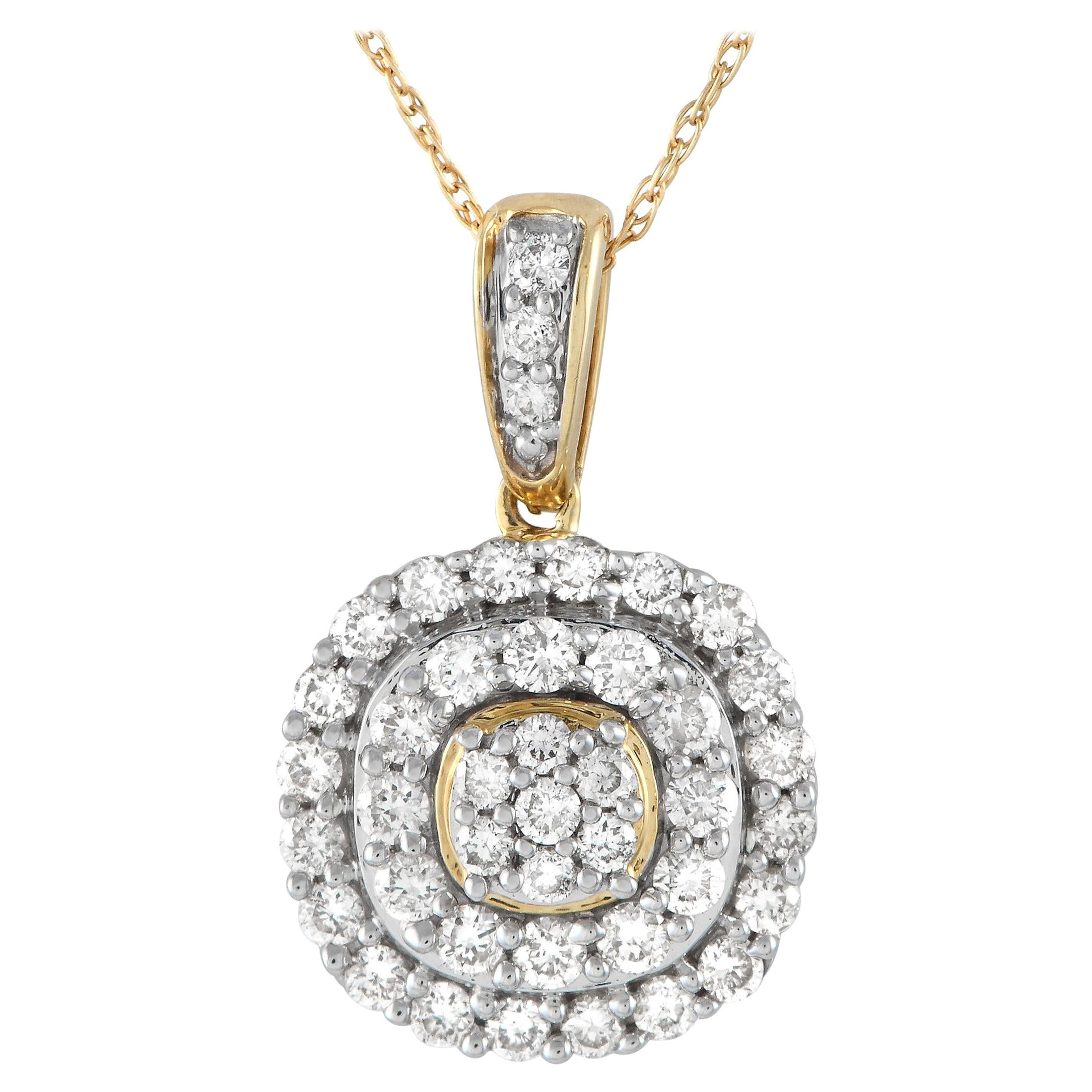 LB Exclusive 14K Yellow Gold 0.75ct Diamond Pendant Necklace PN-15056