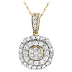 LB Exclusive Collier pendentif PN-15056 en or jaune 14 carats avec diamants 0,75 carat