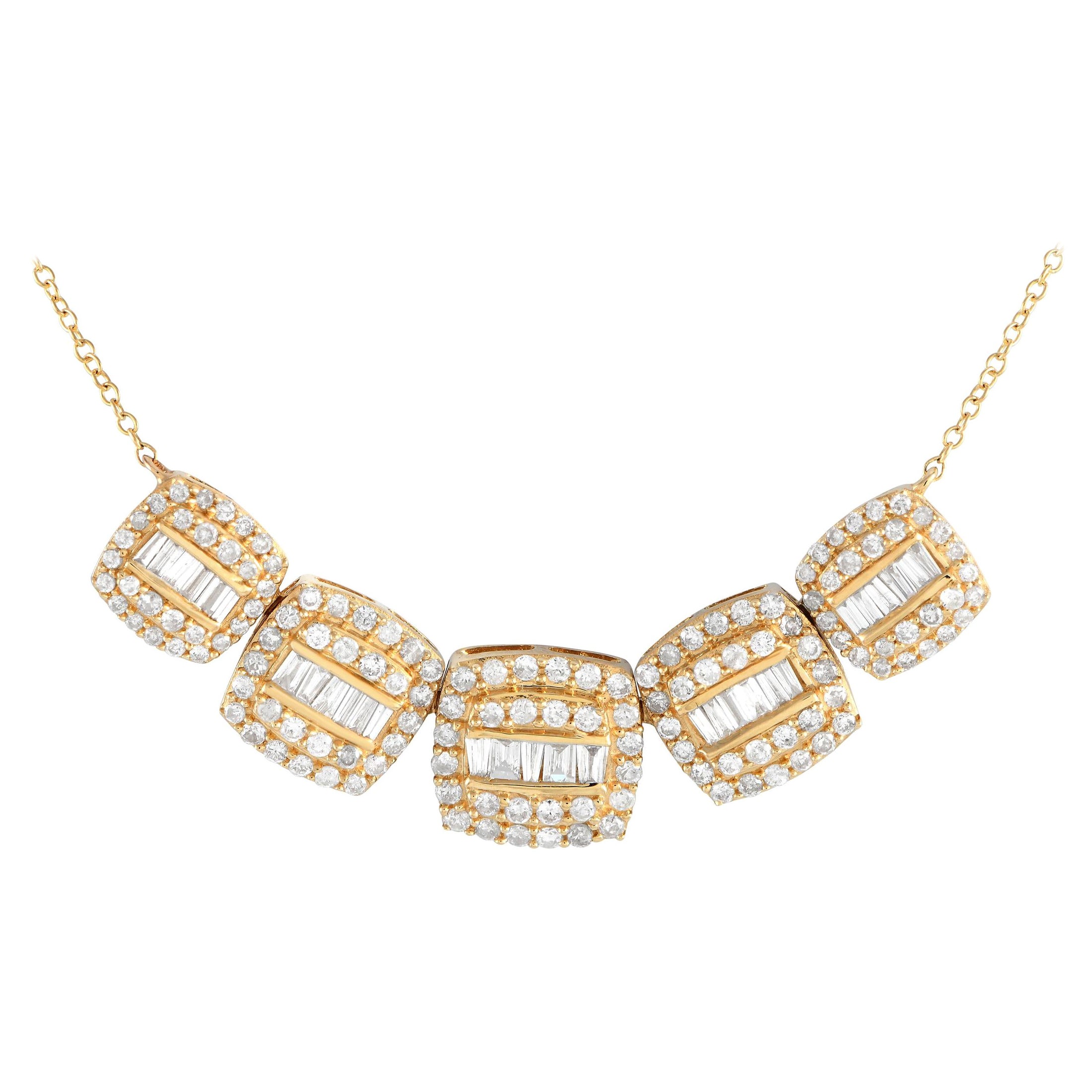 LB Exclusive Collier en or jaune 14 carats avec diamants 0,92 carat NK01228