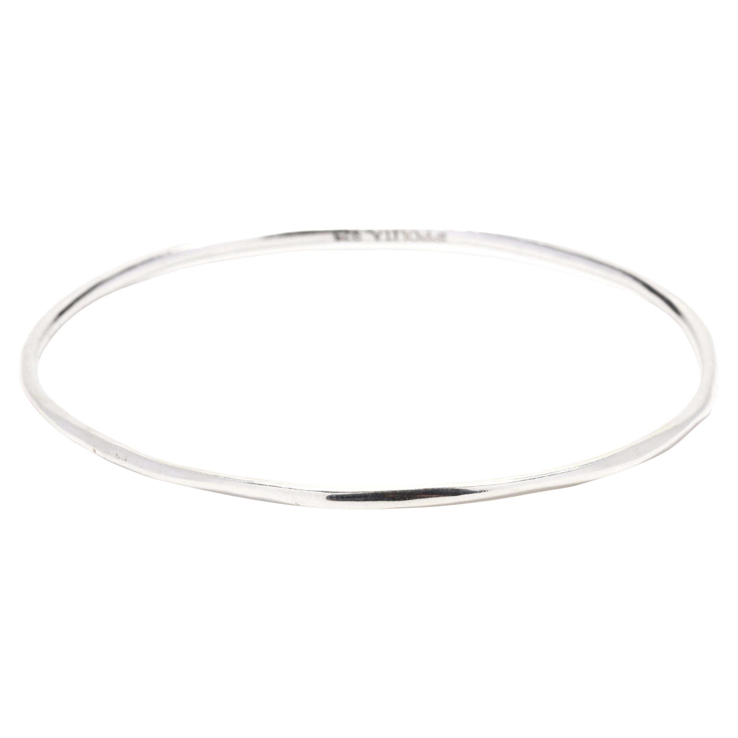 Ippolita Squiggle Bangle, Sterling Silver, Length 7.75 Inches, Simple Silver For Sale