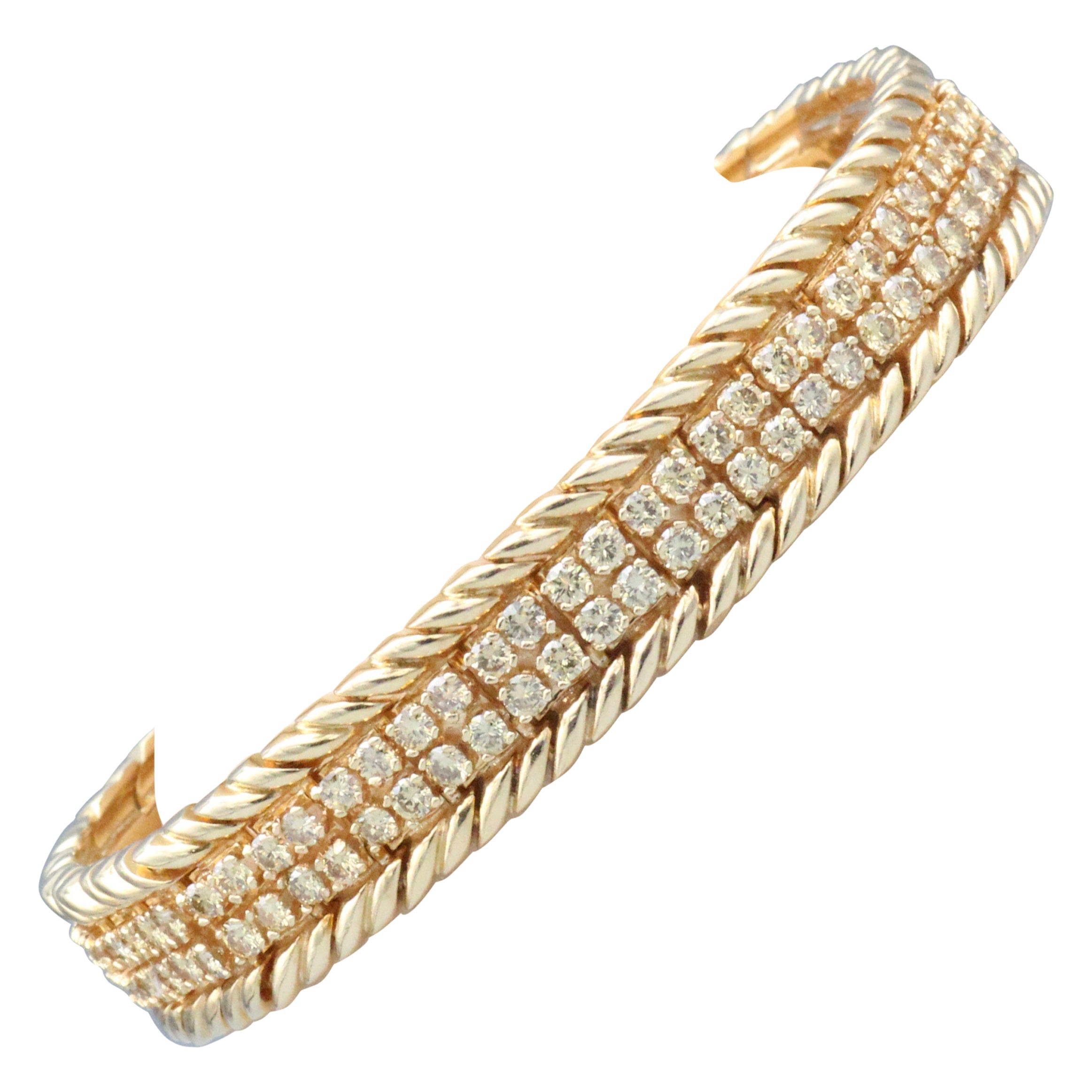 Verdura Bracelet à maillons en or 18 carats avec diamants jaunes en vente