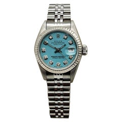 Rolex Ladies Datejust 69240 Tiffany Blue Diamond Dial Stainless Steel