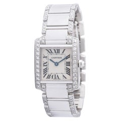 Cartier 'Tank Francaise' White Gold 18K Diamond Ladies Watch