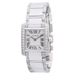 Cartier 'Tank Francaise' White Gold 18K Diamond Ladies Watch