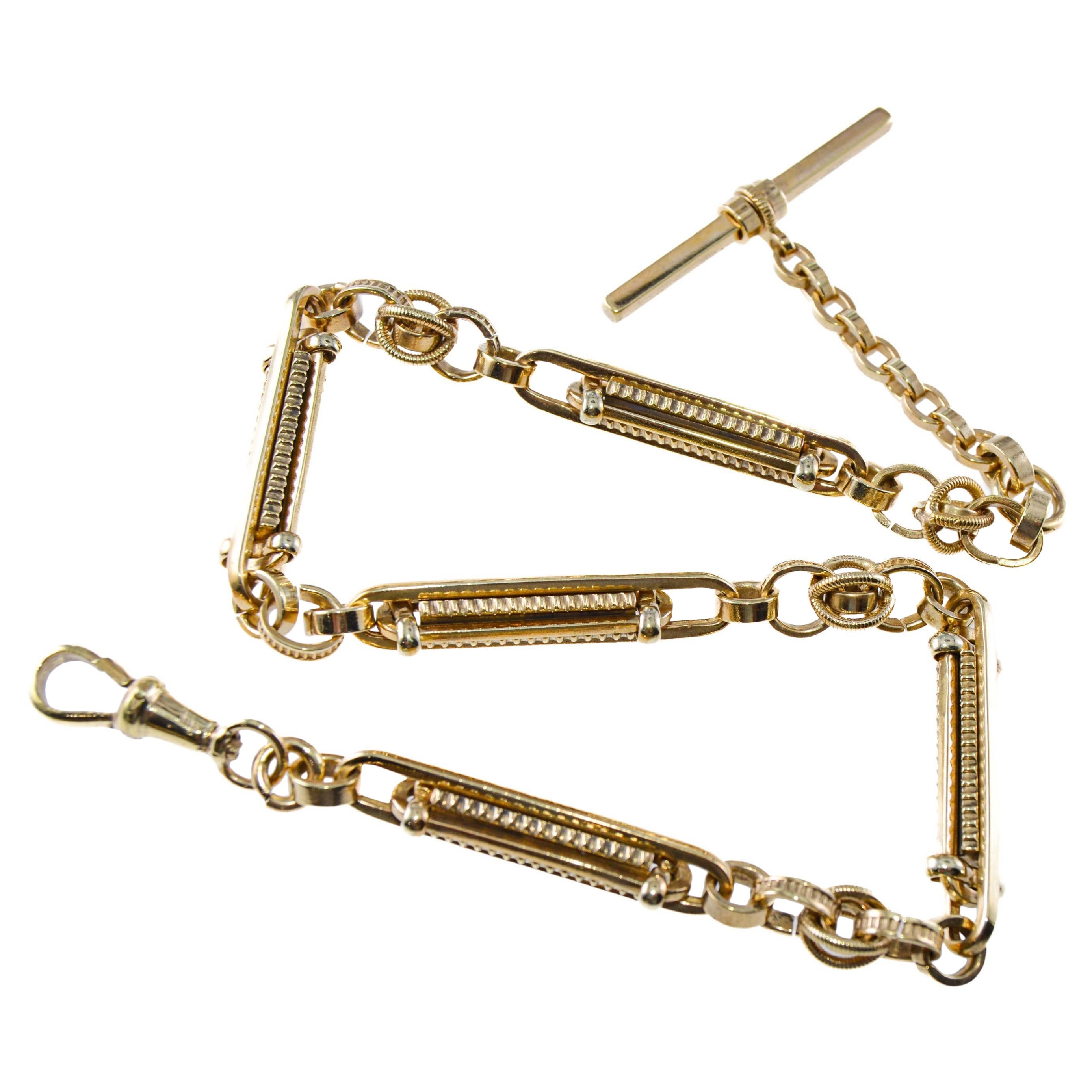 Edwardianische Gold geflochtene Halskette, Taschenuhrkette oder Armband