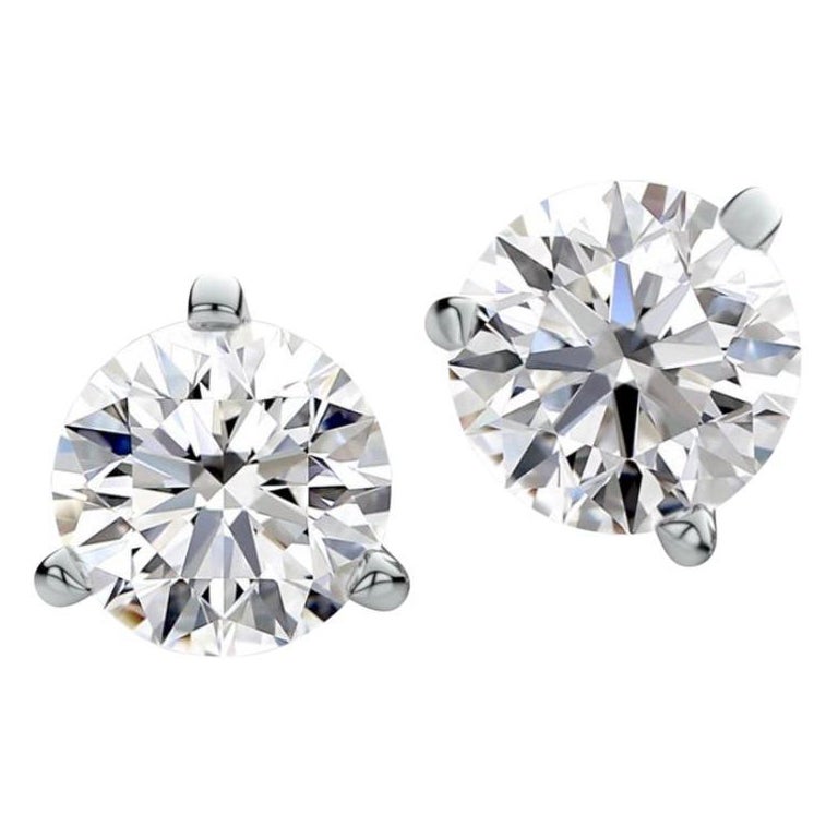 GIA Certified 1.88 Ct D/IF Diamonds 18K Gold Earrings  For Sale