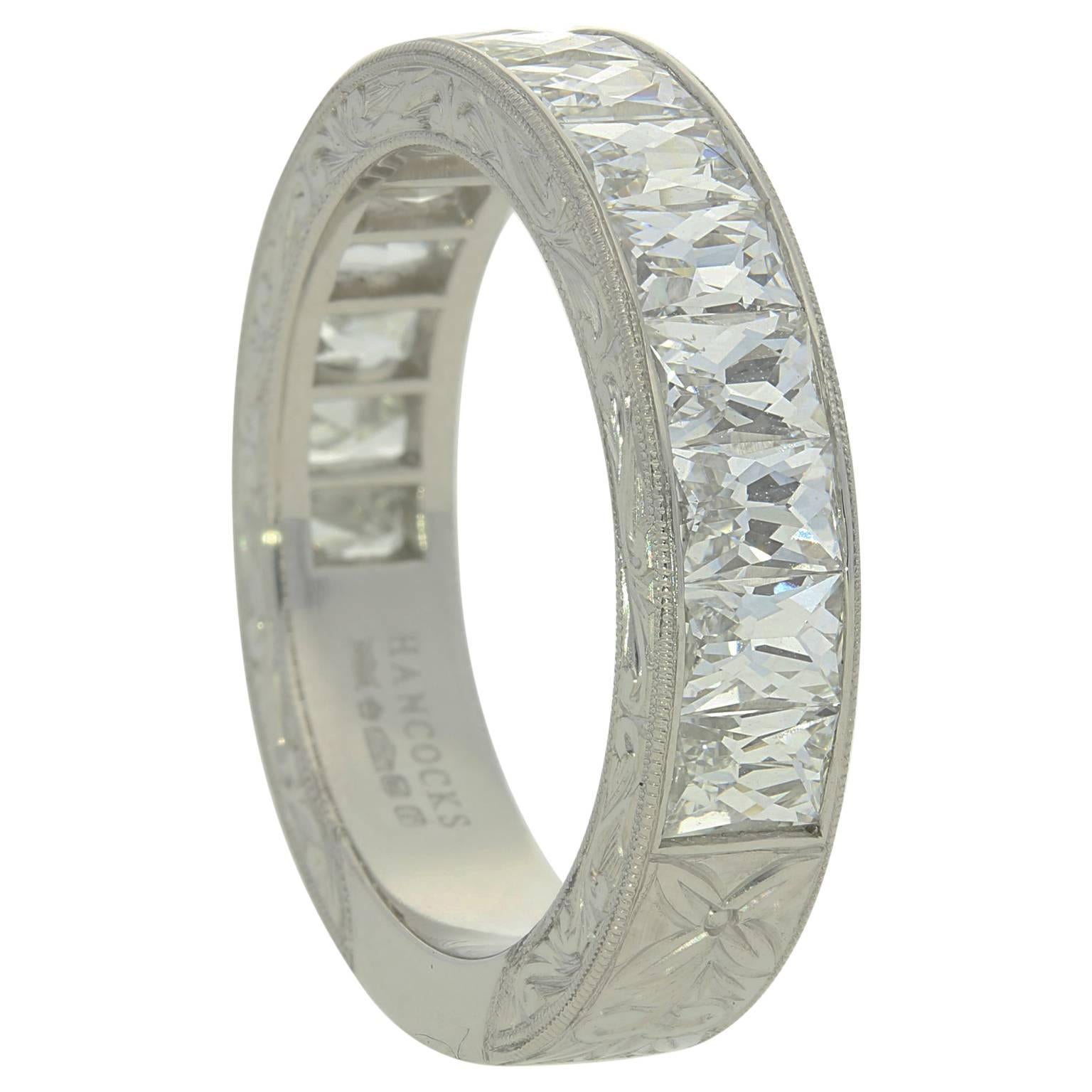 Hancocks Stunning 2.75 carats French Cut diamond and Platinum Eternity Ring