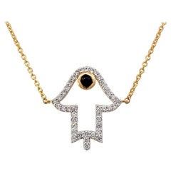 Hamsa Bracelet Khamsa en or 18 carats avec diamants ronds brillants de 0,25 carat