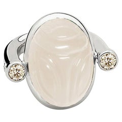 Colleen B. Rosenblat Moonstone Diamonds Scarab Ring