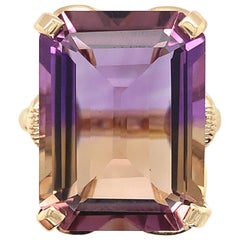 14K yellow gold 20 carat Ametrine Ring