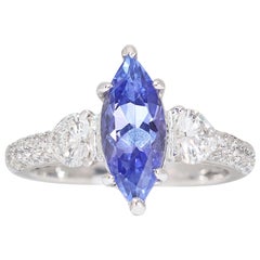 Bague de fiançailles éblouissante en tanzanite 1,52