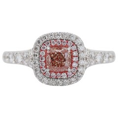 Exquisite 0.79ct Diamond Halo Ring in 18K White Gold