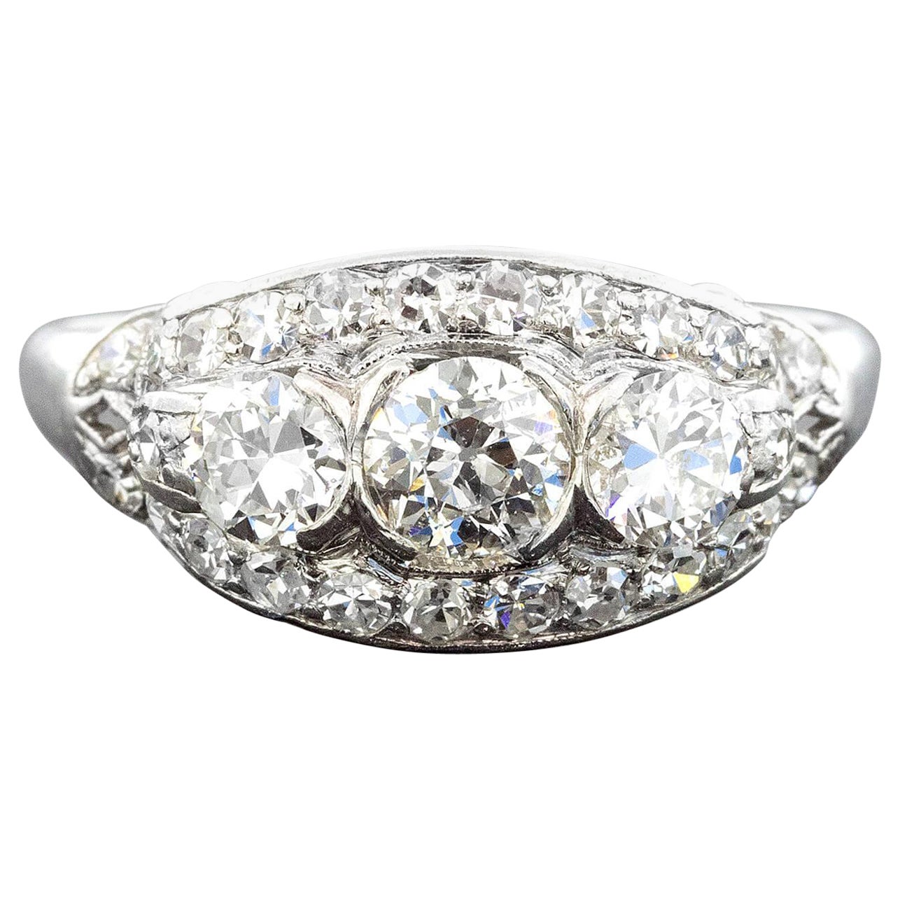 Art Deco Diamond Cluster Ring Circa 1930s For Sale