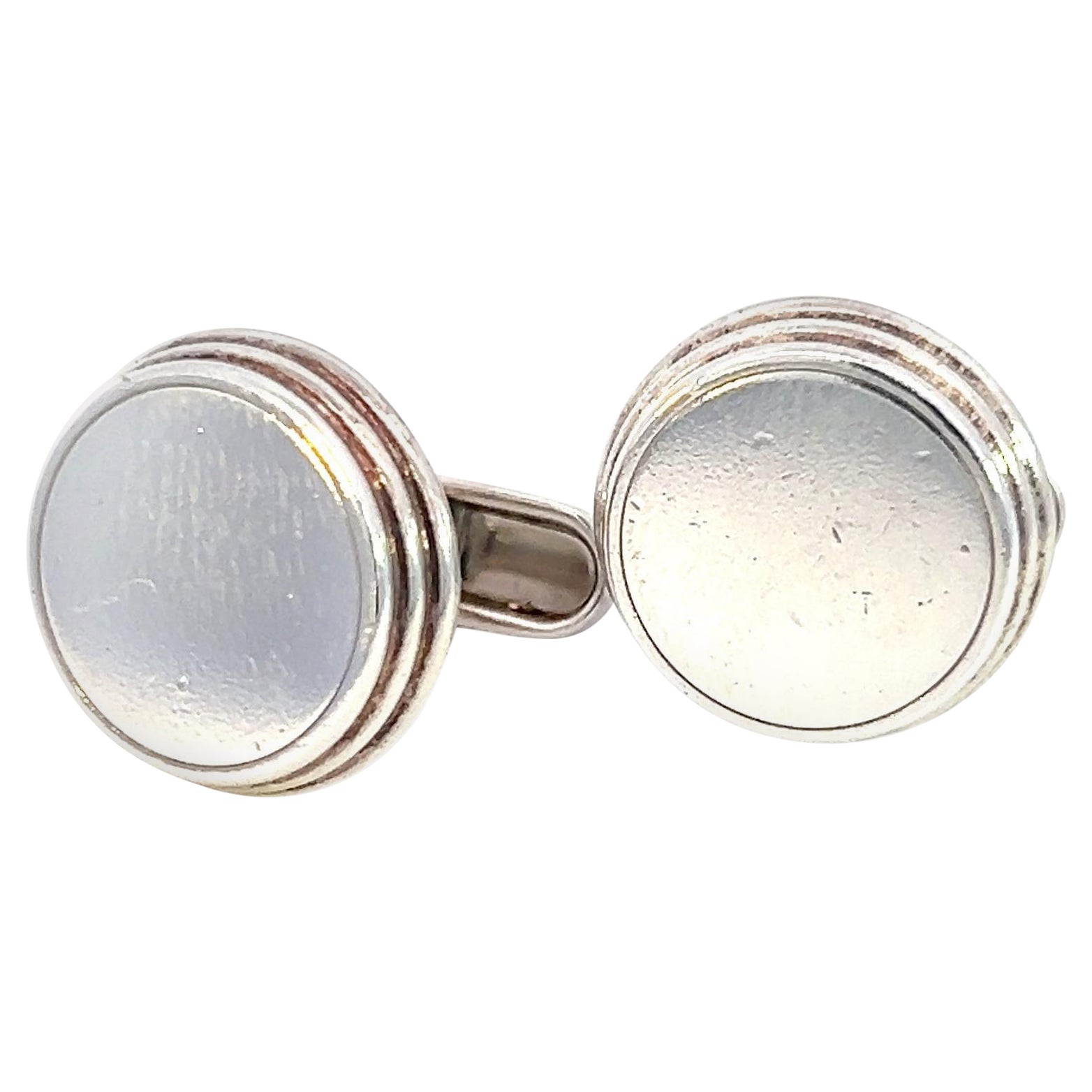 Bulgari Bvlgari Estate Boutons de manchette pour homme en argent sterling