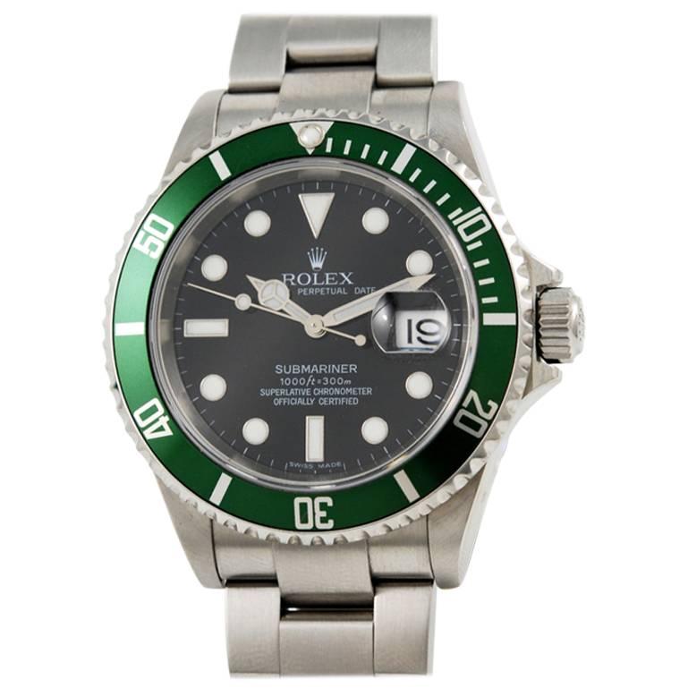 Rolex Stainless Steel Submariner Green Anniversary