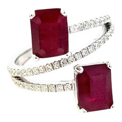 Natürliche Dual Ruby Diamond Ring 6,5 14k W Gold 5,02 TCW zertifiziert