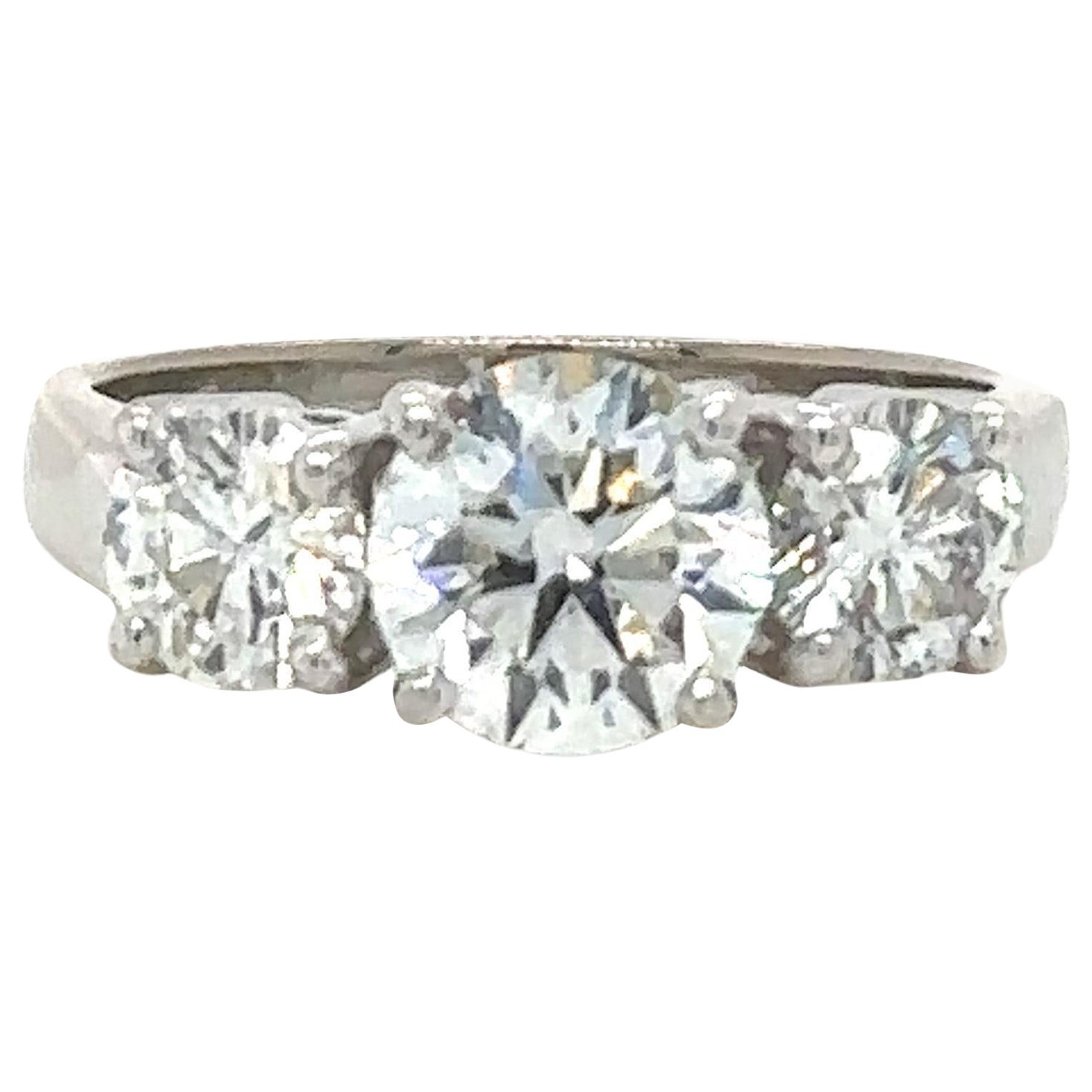 Bespoke 3 Stone Diamond Engagement Ring 1.51ct For Sale