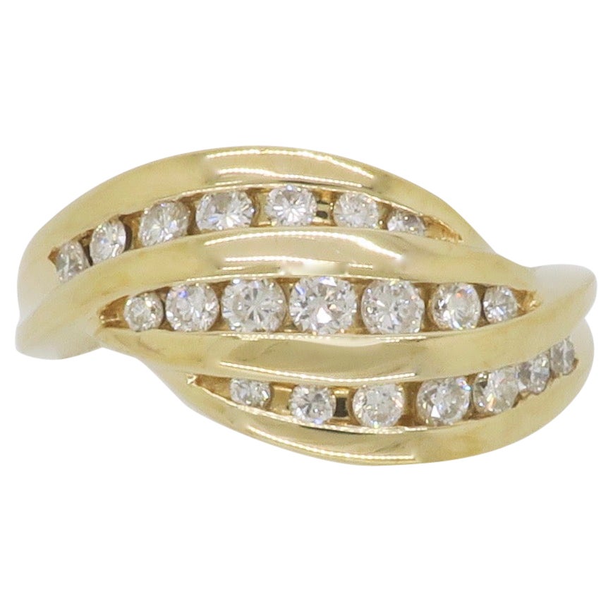 Diamond Wave Cocktail Ring  For Sale