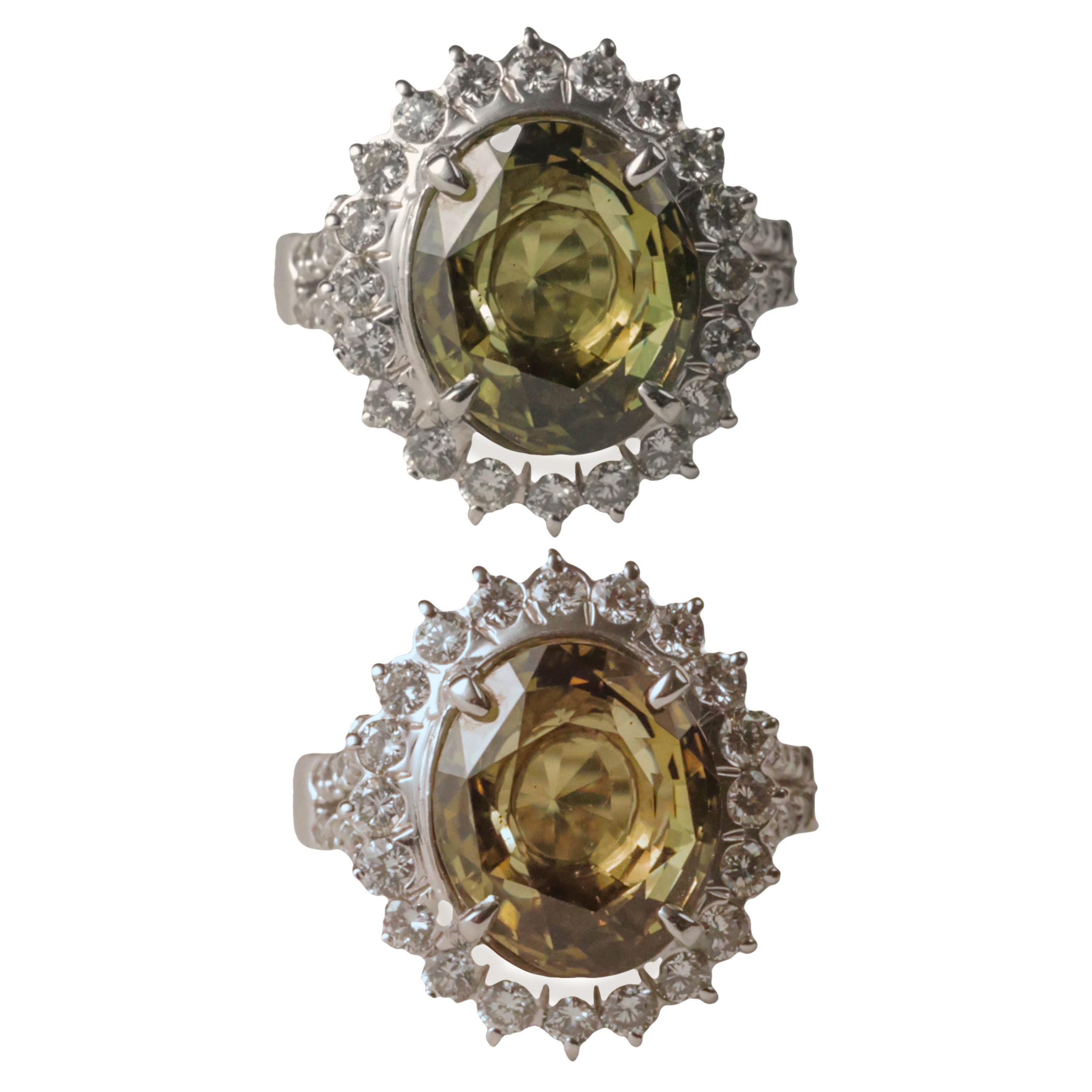 Alexandrite & Diamond Ring 7.35 Carats, Rare Color Change Gem Certified