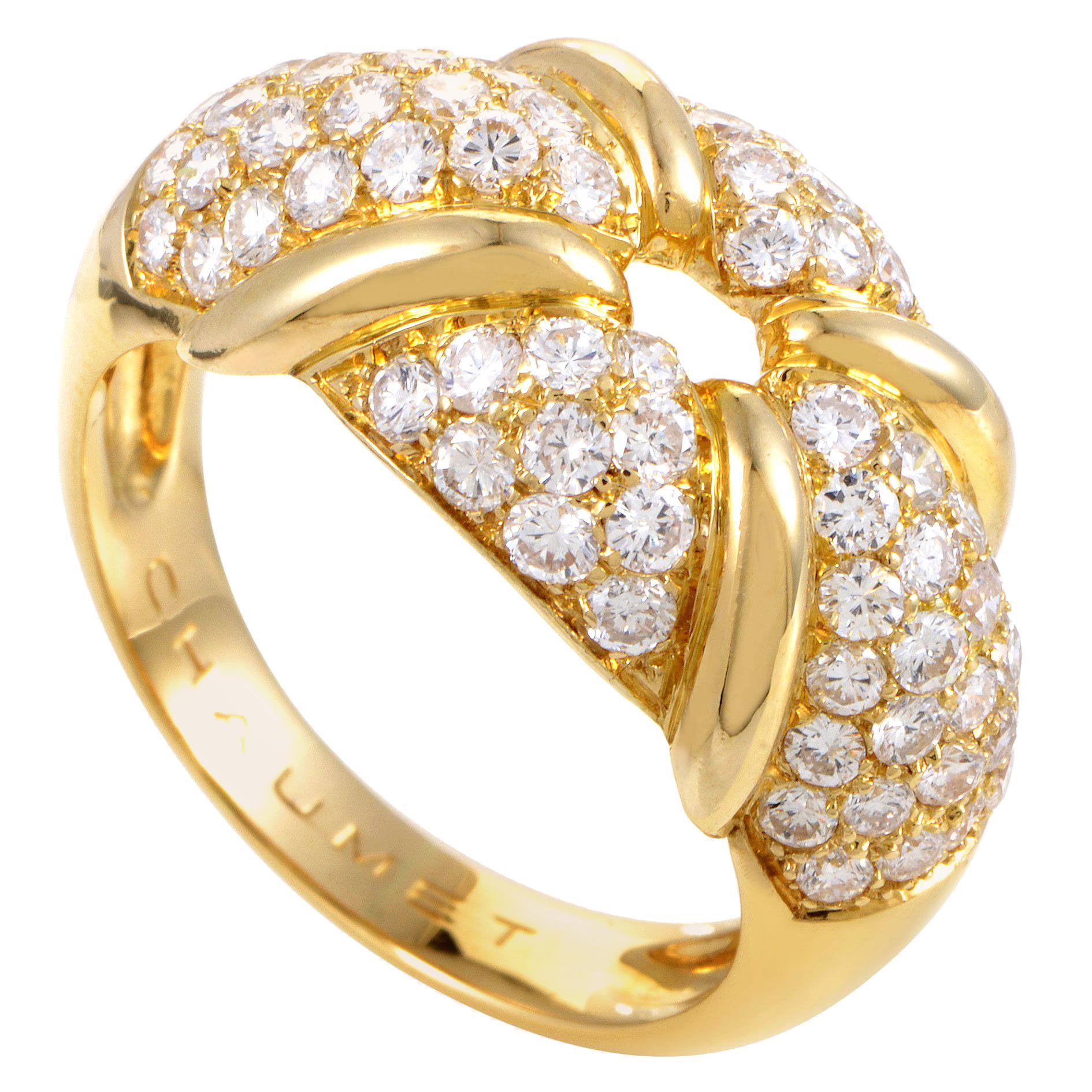Chaumet Yellow Gold Diamond Pave Ring