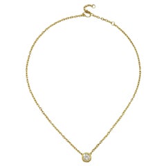 Faye Kim 18 Karat Gold Diamond Bezel Necklace