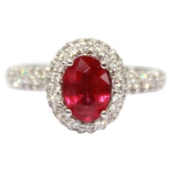 1.36 Carat Burma Ruby & Diamond Ring