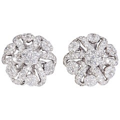 Diamond Scene Orecchini a bottone in oro con diamanti da 2,98 carati