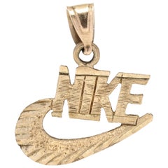 Gold Nike Charm, 10k Yellow Gold, Sports Charm, Basic Gold Charm