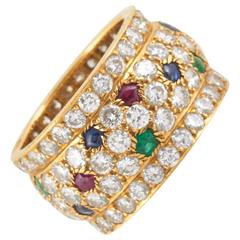 NIGERIA Diamonds, sapphires, rubies and Emerald Ring by Cartier