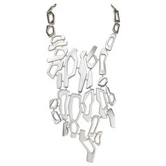 Used Nathalie Jean Contemporary Sterling Silver Limited Edition Link Drop Necklace
