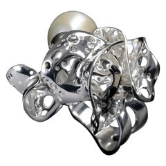 Nathalie Jean Contemporary Freshwater Pearl Sterling Silver Cocktail Ring