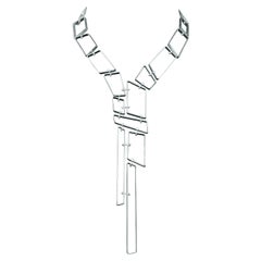 Nathalie Jean Contemporary Sterling Silver Limited Edition Link Drop Necklace