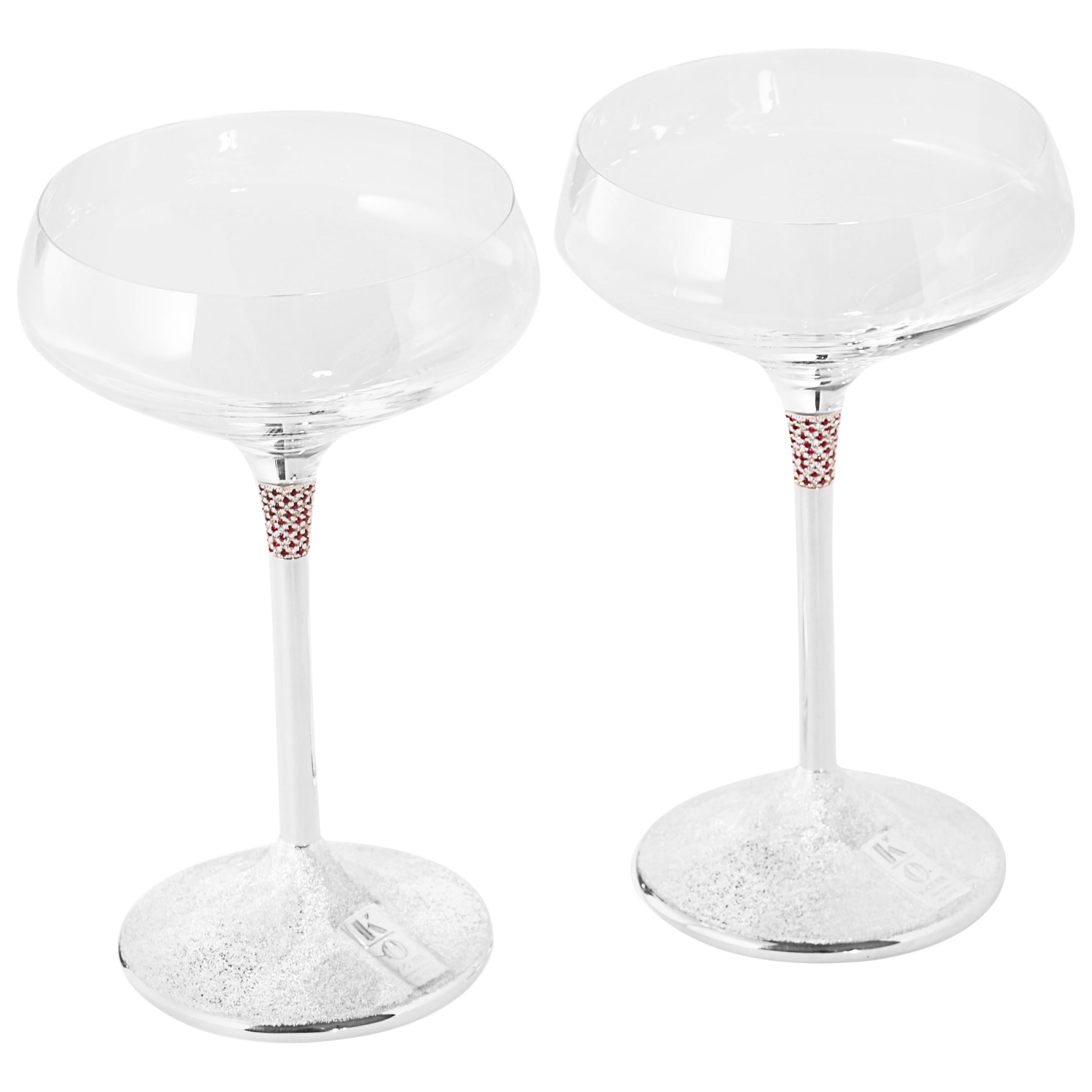 Champagne Glass, Sterling Silver, Customizable, 1 Piece For Sale