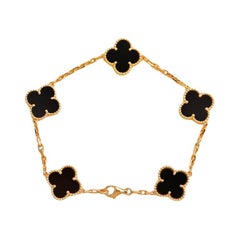 Van Cleef & Arpels Bracelet vintage Alhambra en or jaune et onyx noir