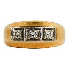 Bague vintage en or jaune 14 carats avec diamants 0,30 tdw, taille 9,5