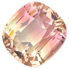 Rare Bicolor Natural Tourmaline Loose Gemstone, 13.20 Ct-Top Quality Cushion Cut