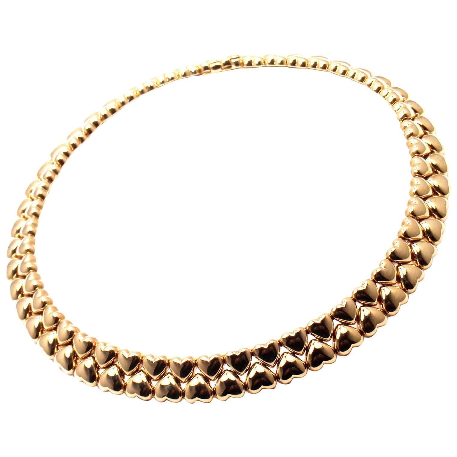 Cartier Heart Choker Yellow Gold Necklace