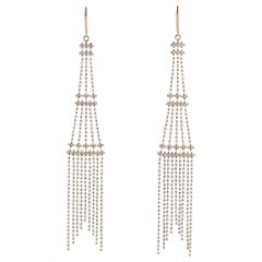 Tiffany & Co. Sterling Silver Fringe Bead Tassel Drop Dangle Tower Earrings