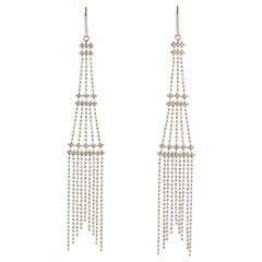 Tiffany & Co. Sterling Silver Fringe Bead Tassel Drop Dangle Tower Earrings