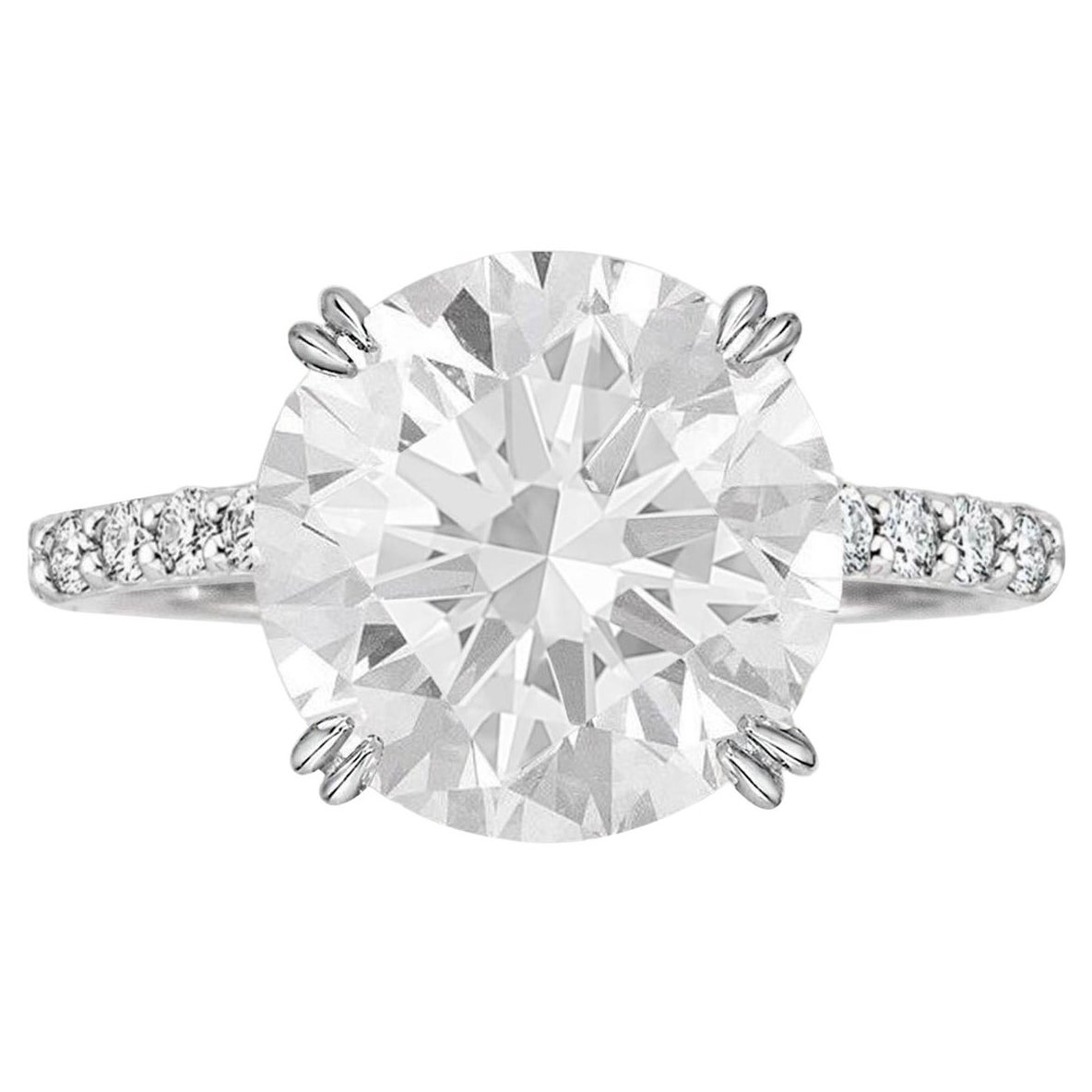 Exceptional GIA Certified 3 Carat Round Brilliant Cut Diamond Ring  For Sale